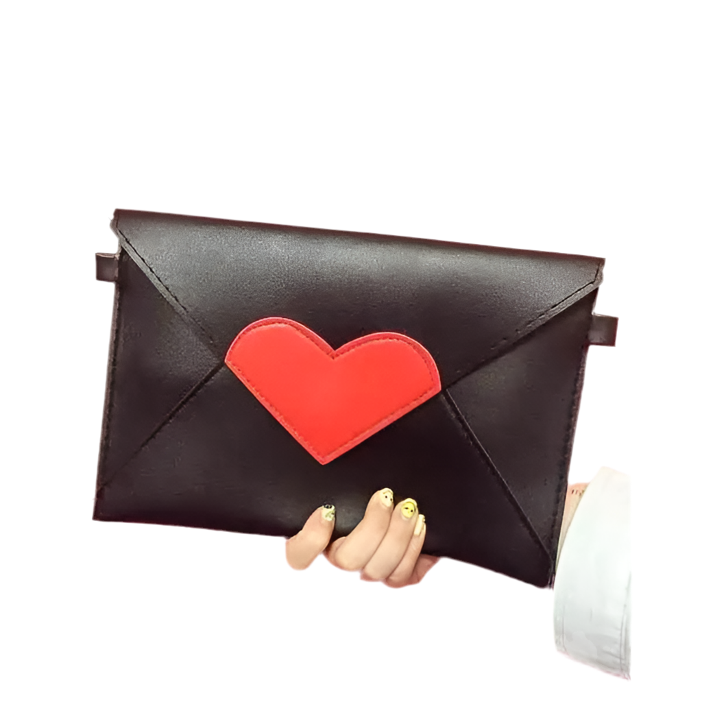 Heart Envelope Clutch Bag