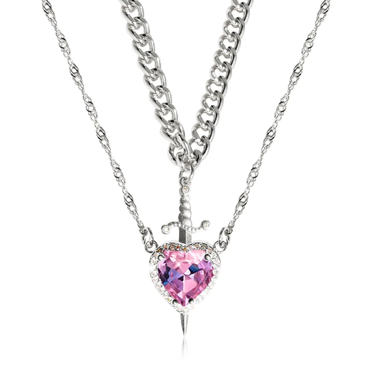 Pierced Heart Twin Flame Necklace
