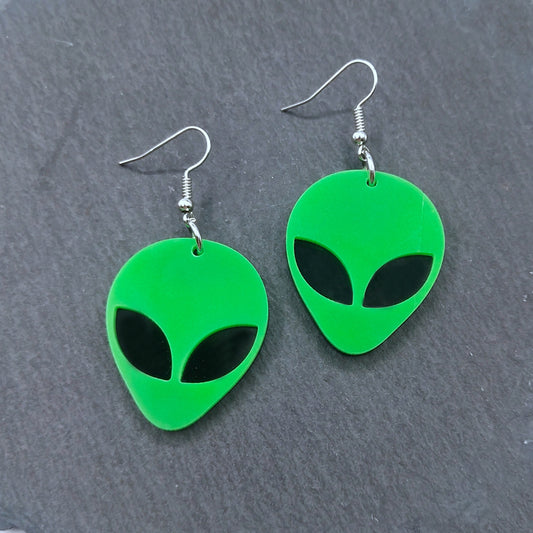 Acrylic Alien Earrings - DARK MOON