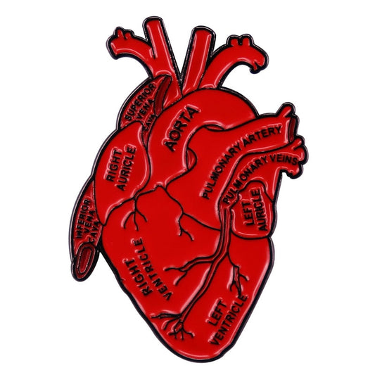 Anatomical Heart Enamel Pin - DARK MOON