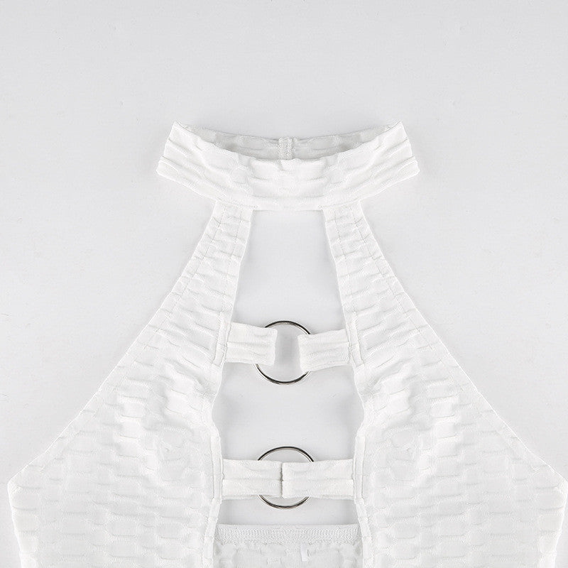 O Ring Mini Dress - DARK MOON