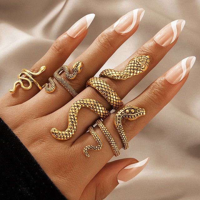 Snake Ring Set - DARK MOON