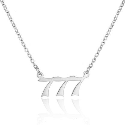 Old English Angel Number Necklace - DARK MOON