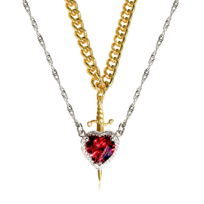 Pierced Heart Twin Flame Necklace