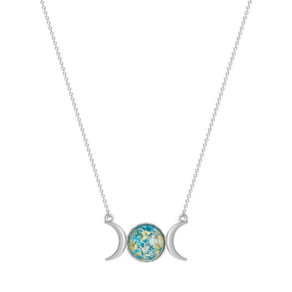 Triple Moon Goddess Necklace