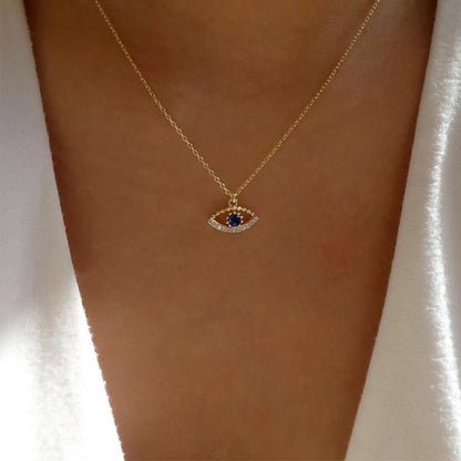 Dainty Evil Eye Necklace - DARK MOON