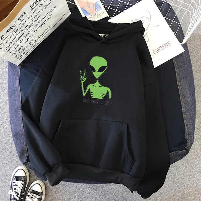 We Out Here Alien Hoodie - DARK MOON