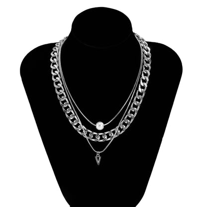 Chunky Chain Multi Layer Necklace - DARK MOON