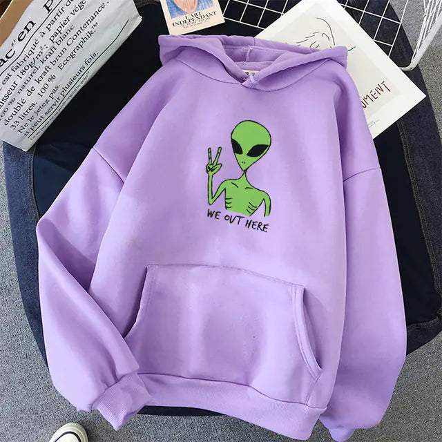 We Out Here Alien Hoodie - DARK MOON