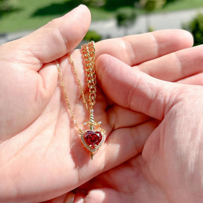 Pierced Heart Twin Flame Necklace
