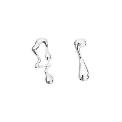 Liquid Metal Drop Earrings