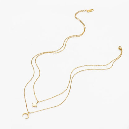 Moon & Star Layered Necklace