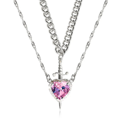 Pierced Heart Twin Flame Necklace