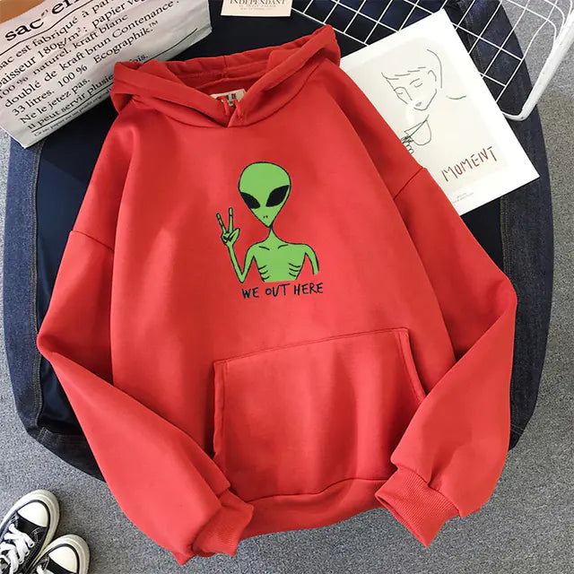 We Out Here Alien Hoodie - DARK MOON