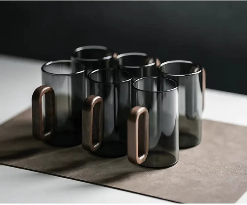 Grey Glass Mug Sets