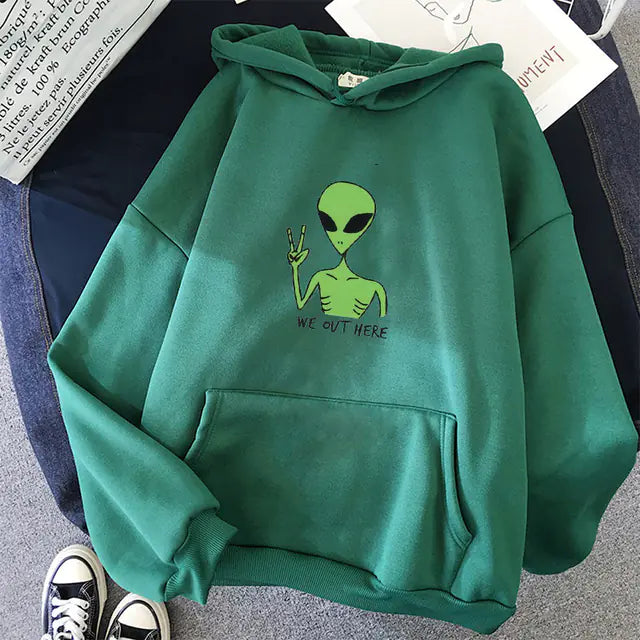We Out Here Alien Hoodie - DARK MOON