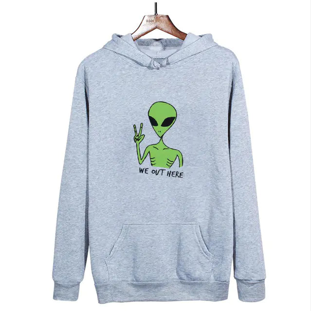 We Out Here Alien Hoodie - DARK MOON