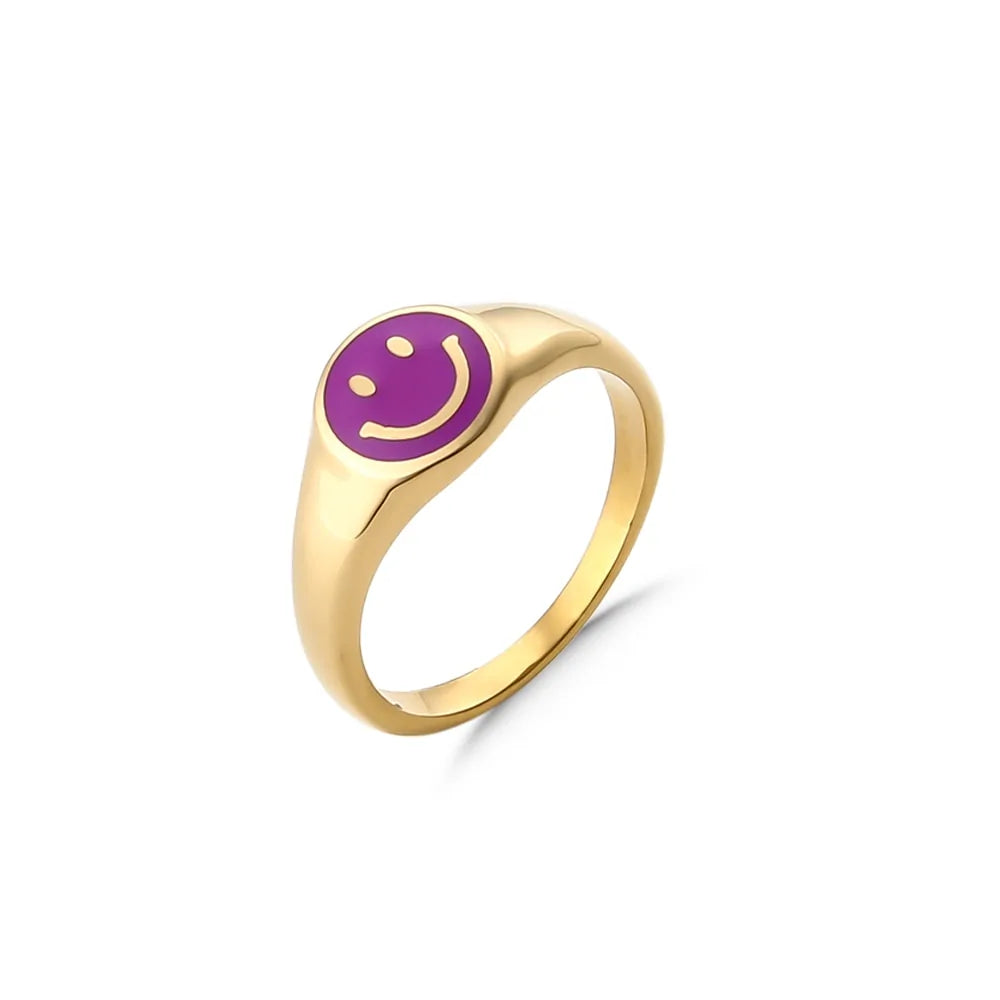 Color Smiley Face Ring