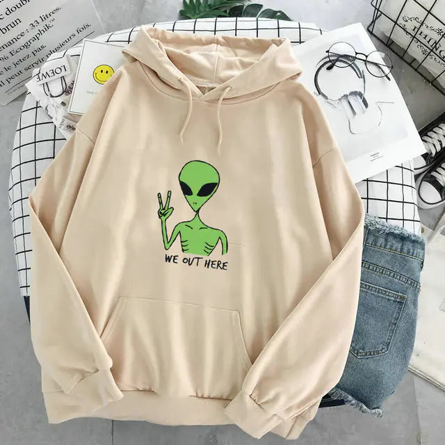 We Out Here Alien Hoodie - DARK MOON