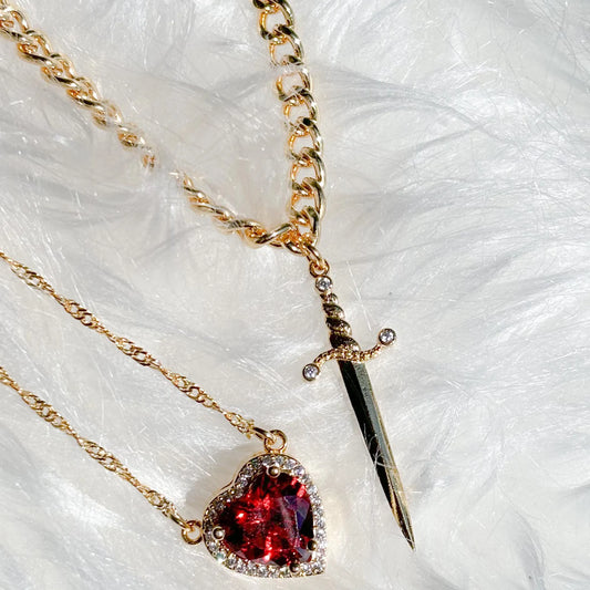 Pierced Heart Twin Flame Necklace