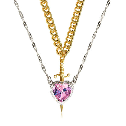 Pierced Heart Twin Flame Necklace