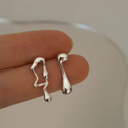 Liquid Metal Drop Earrings