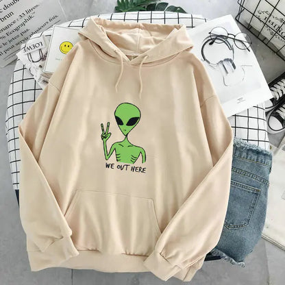 We Out Here Alien Hoodie - DARK MOON