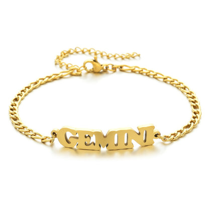 Zodiac Sign Word Bracelet - DARK MOON
