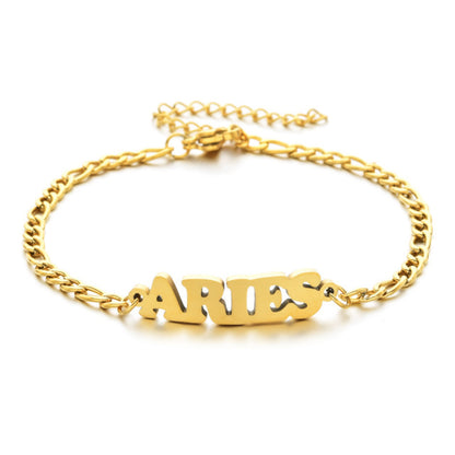 Zodiac Sign Word Bracelet - DARK MOON