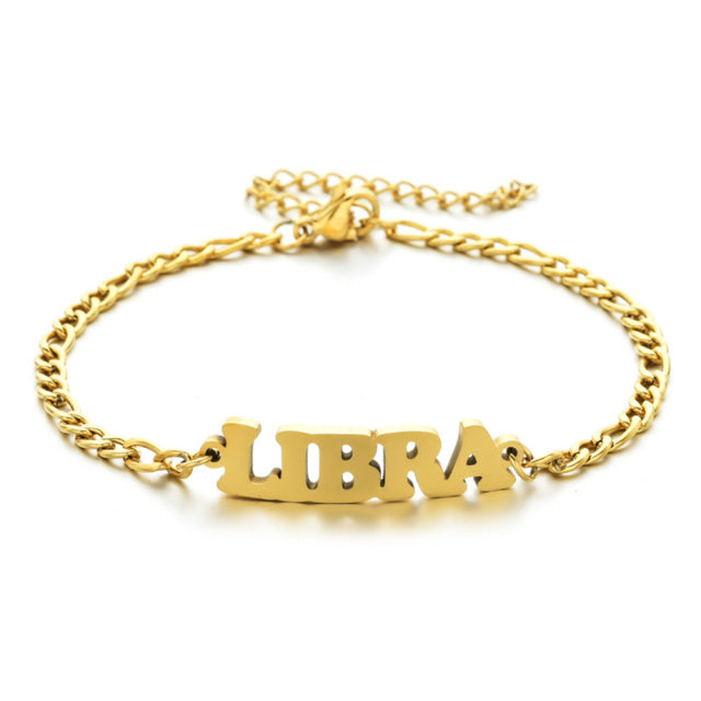 Zodiac Sign Word Bracelet - DARK MOON