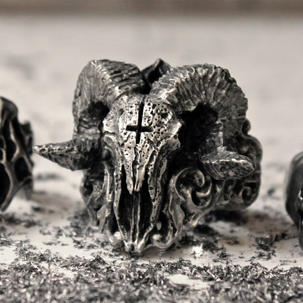 Dark Goat Skull Ring - DARK MOON