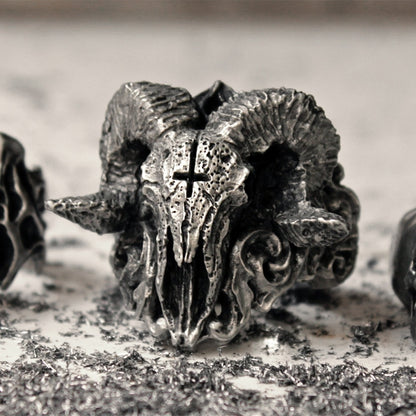 Dark Goat Skull Ring - DARK MOON