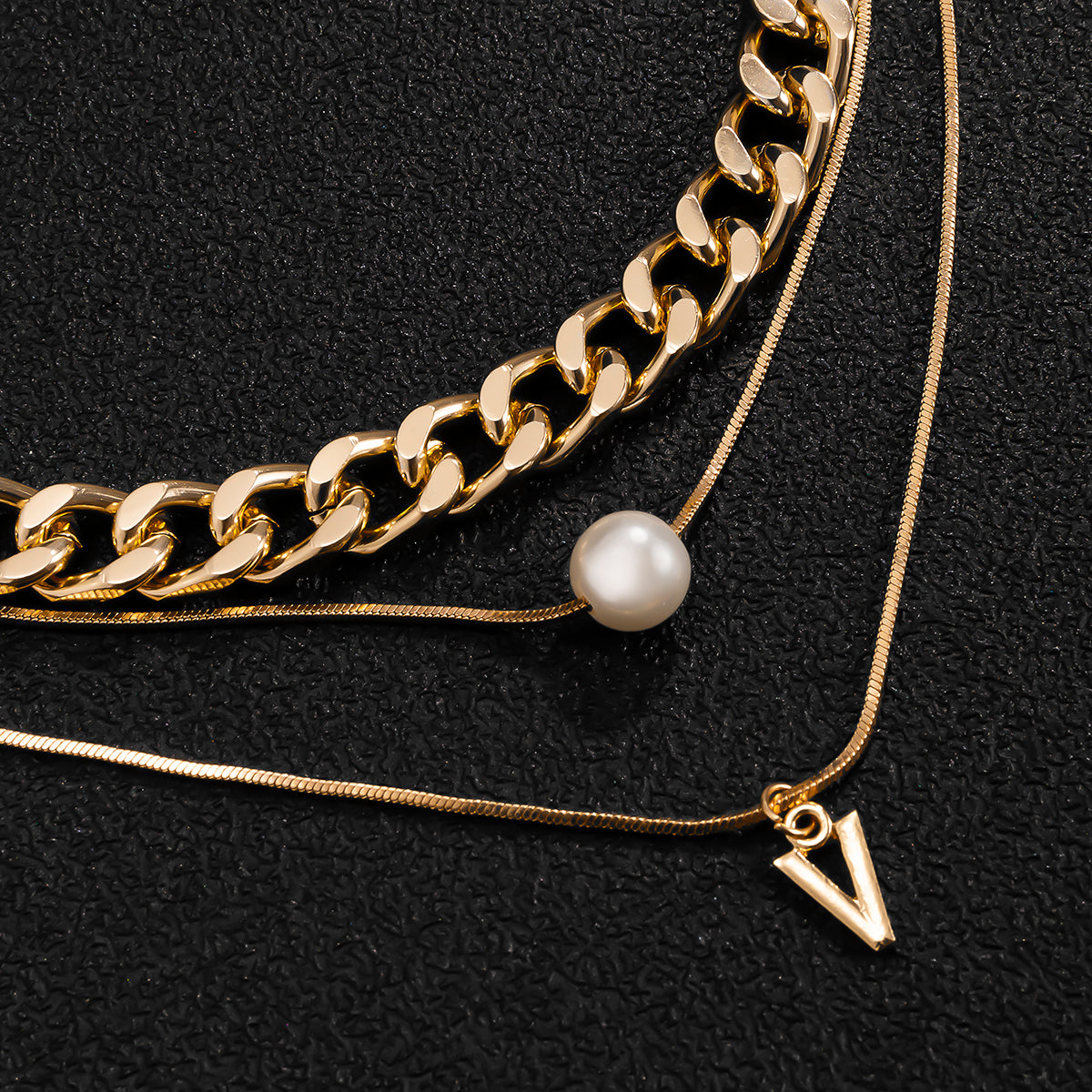 Chunky Chain Multi Layer Necklace - DARK MOON