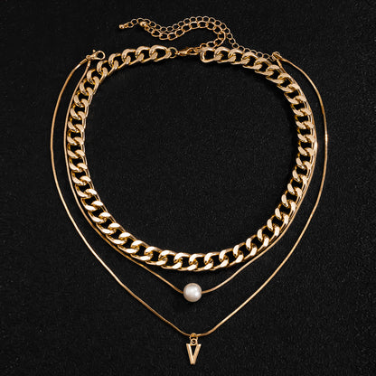 Chunky Chain Multi Layer Necklace - DARK MOON