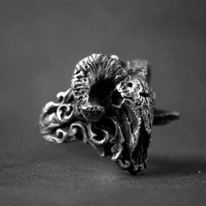Dark Goat Skull Ring - DARK MOON