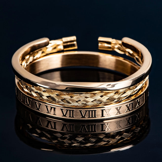 Roman Numeral Bracelet Set - DARK MOON
