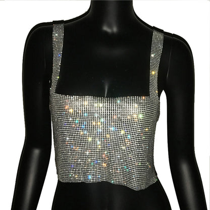 Sparkly Tank Crop Top - DARK MOON