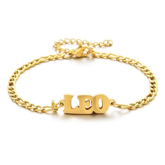 Zodiac Sign Word Bracelet - DARK MOON