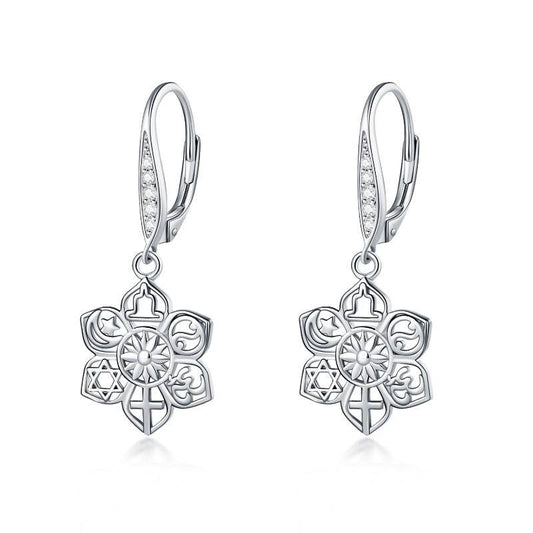 Sacred Symbols Lotus Earrings - DARK MOON