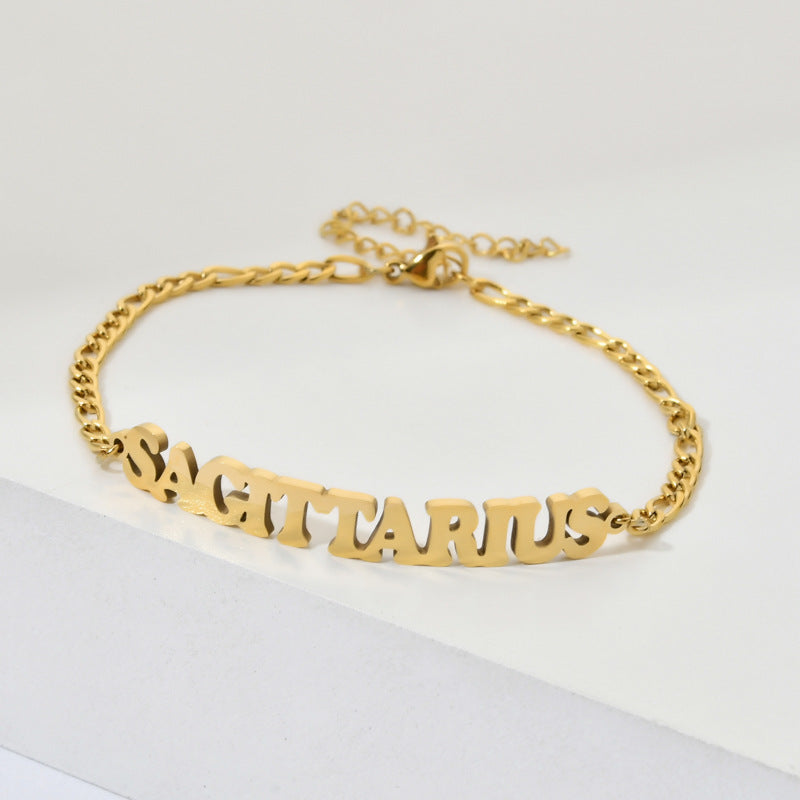 Zodiac Sign Word Bracelet - DARK MOON