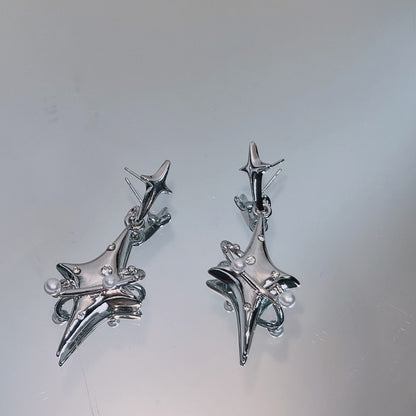 Sparkle Planet & Stars Earrings - DARK MOON