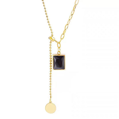 Black and Gold Square Necklace - DARK MOON
