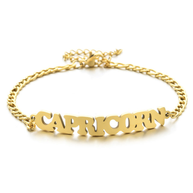 Zodiac Sign Word Bracelet - DARK MOON