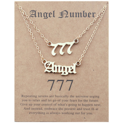 Old English Angel Numbers Necklace - DARK MOON