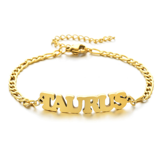 Zodiac Sign Word Bracelet - DARK MOON