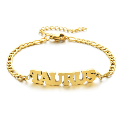 Zodiac Sign Word Bracelet - DARK MOON