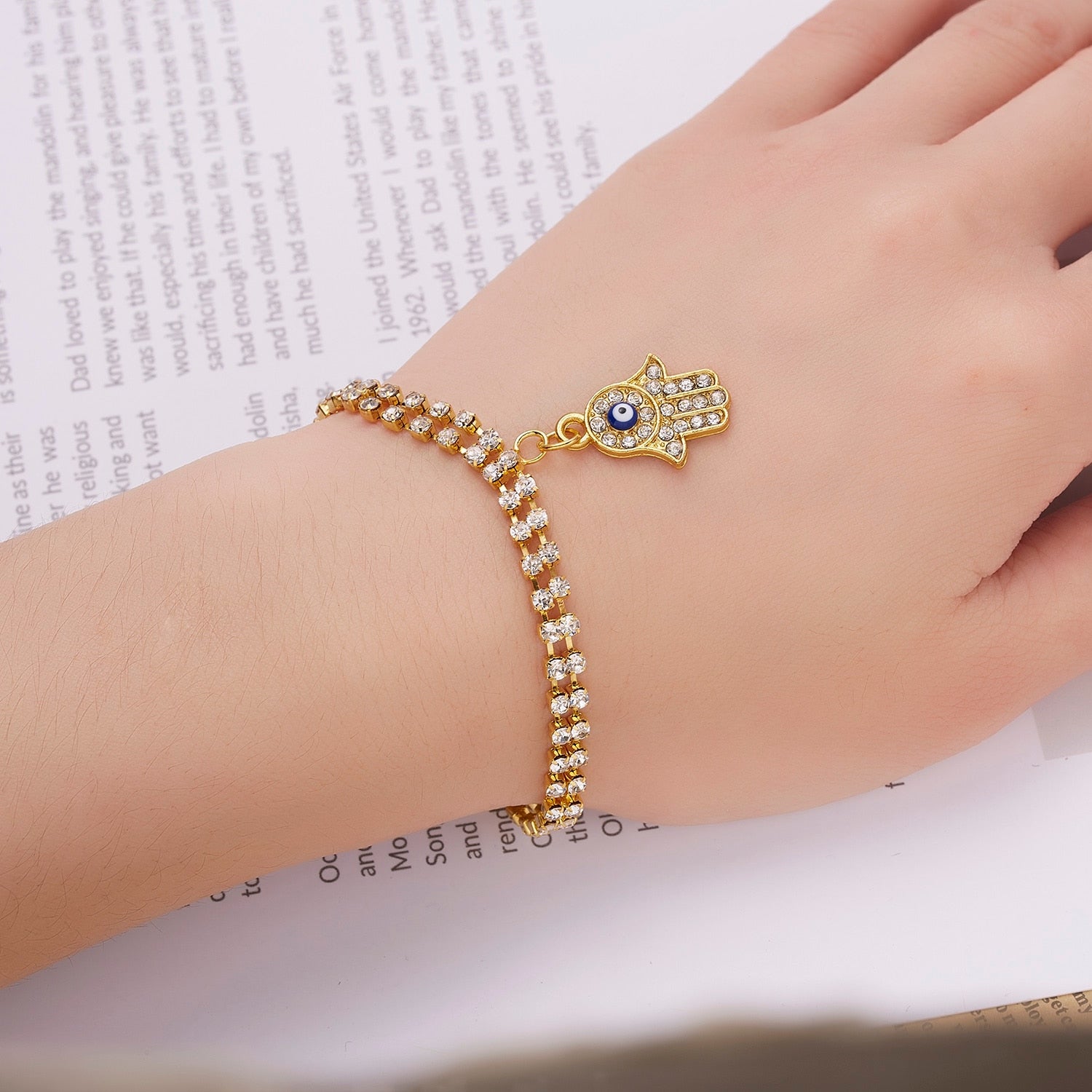 Sparkly Evil Eye Bracelet - DARK MOON