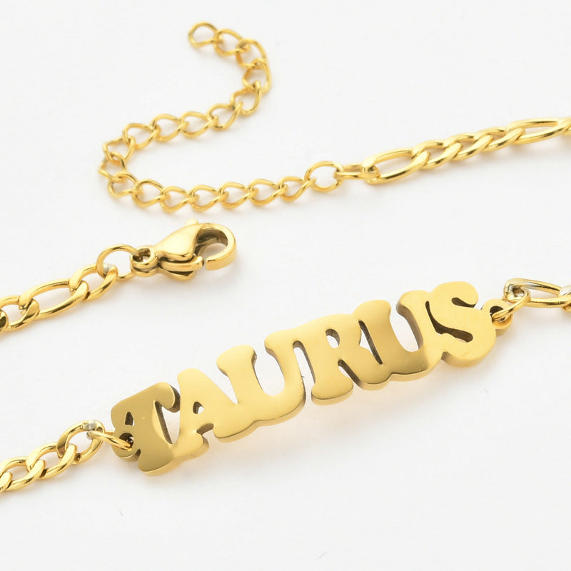 Zodiac Sign Word Bracelet - DARK MOON