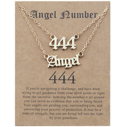 Old English Angel Numbers Necklace - DARK MOON