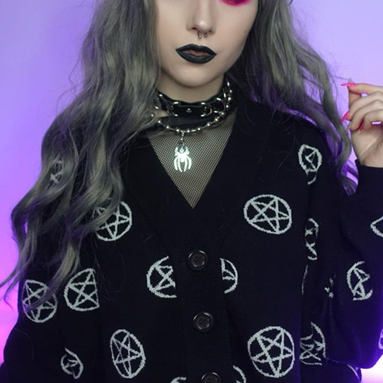 Pentagram Cardigan - DARK MOON
